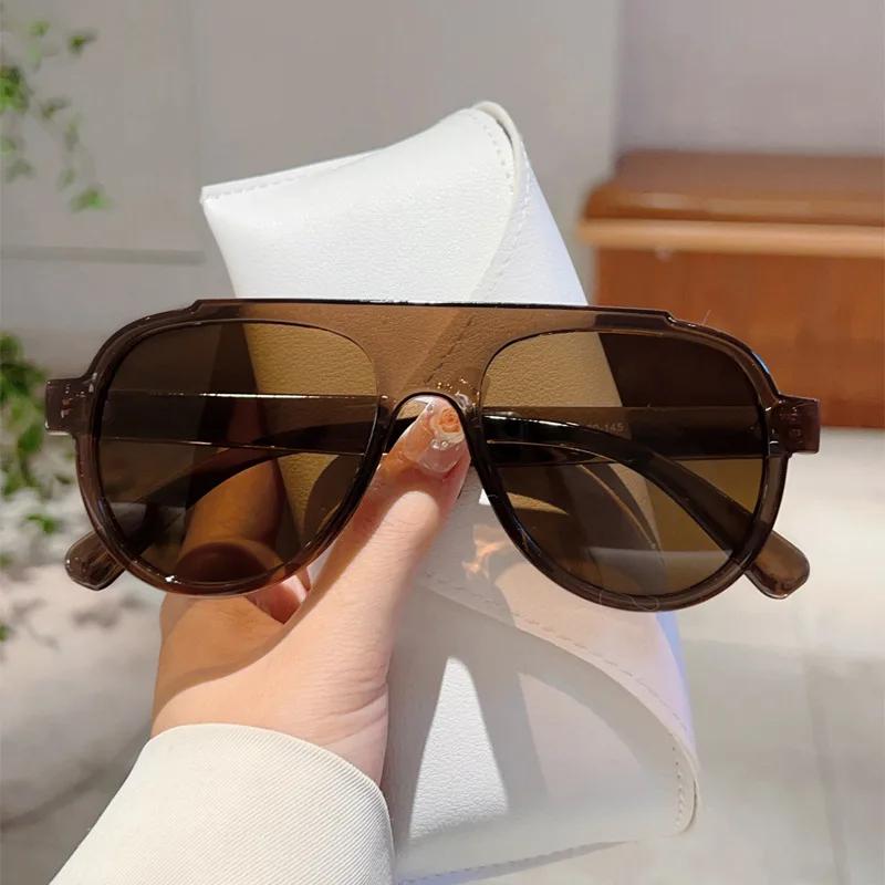 

Винтажные дизайнерские солнцезащитные очки-авиаторы оверсайз для женщин и мужчин, модные, популярные, с большой оправой, роскошные, новые, панк-очки As The Picture