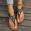 Summer Bohemian Beaded Sandals for Women Slip on Comfort Clip Toe Rome Flat Heels Non Slip Beach Woman's Sandals Sandalias Mujer