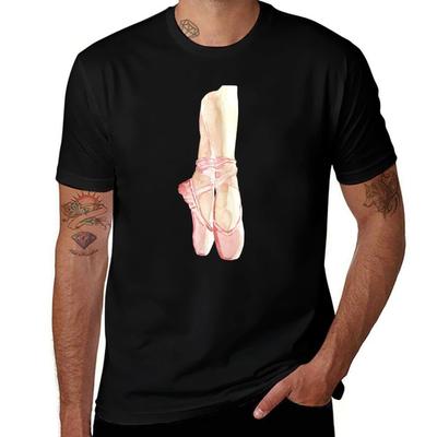 Watercolor Of Pointe Shoes Ballerina Tshirt Basic Comfort Fit Tshirt For Unisex