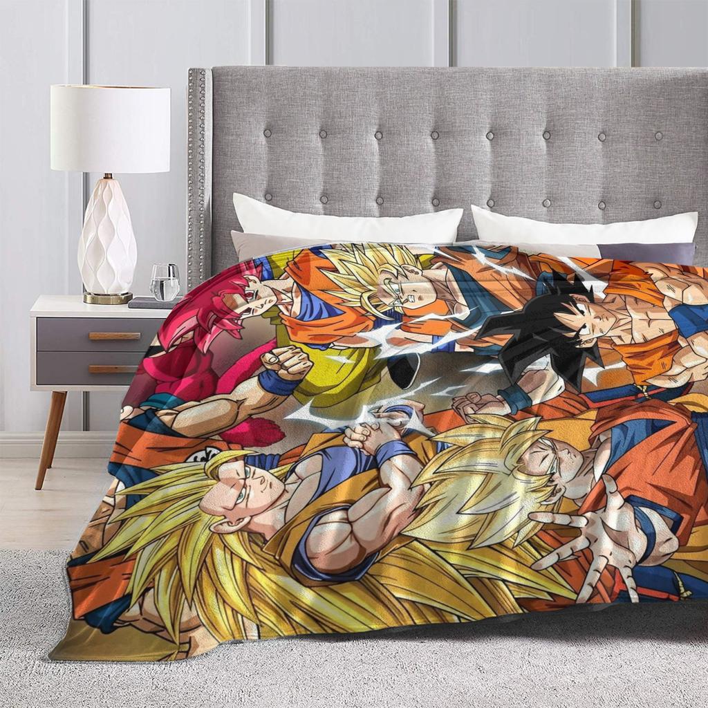 Japanese Anime DBZ Blankets Plush Throw Blanket Summer Air Conditioning Portable Soft Warm Bedsprea,