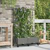 Garden Flower Pot with Irrigation and Wheels 2 Pieces Light Gray