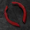 2 Pcs Laser Carbon Fiber Car Steering Wheel Cover 38cm Non-slip Card Cover Auto Steering Wheel Handle Booster Protective Cover