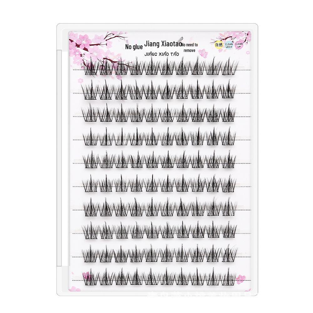 ACE Klebefreie Selbstklebende Cartoon-Büschelfalsche Wimpern - Natürlich, Faules Tragen