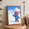 Disney Stitch Winter Snow Scene Digital Oil Painting Art Kit Hand Filled Home Decor