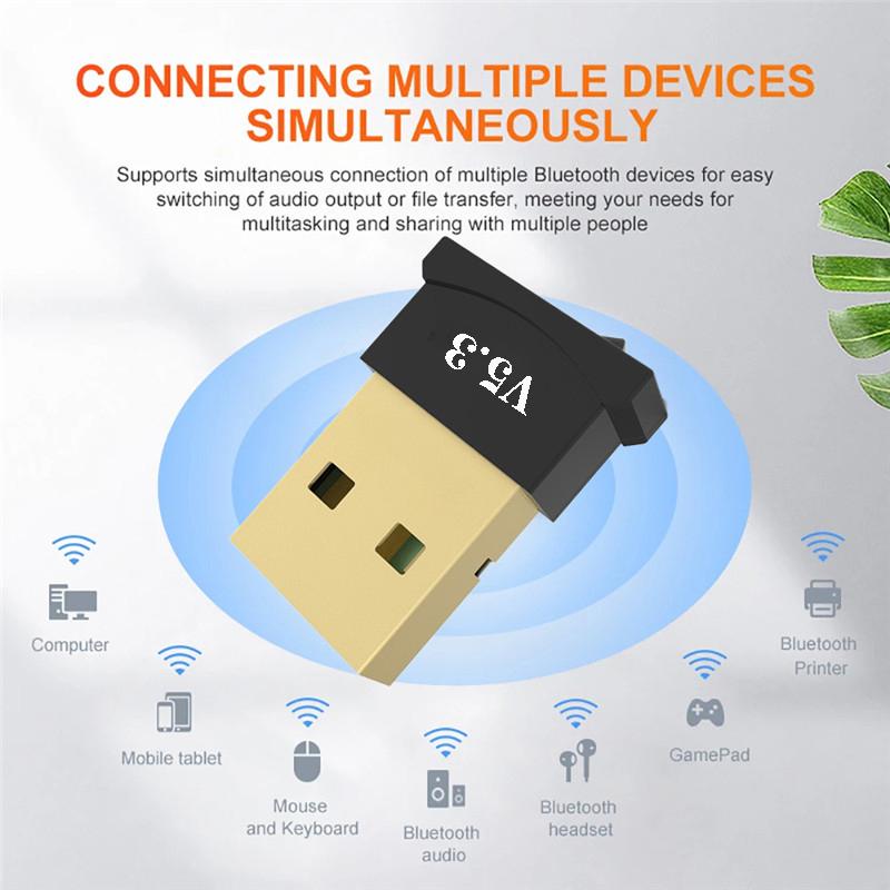 Adattatore USB Bluetooth 5.3 Trasmettitore Ricevitore Audio Bluetooth Dongle Bluetooth Adattatore USB wireless per computer PC portatile