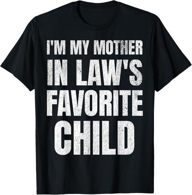 Je suis l'enfant préféré de ma belle-mère T-shirt drôle pour la famille Parent Fils