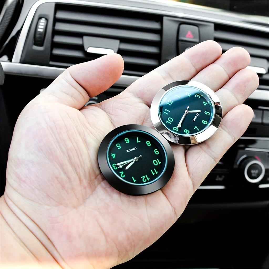43mm Luminous Car Dashboard Clock - Waterproof Digital Display with Stick-On/Air Vent Mount for Auto