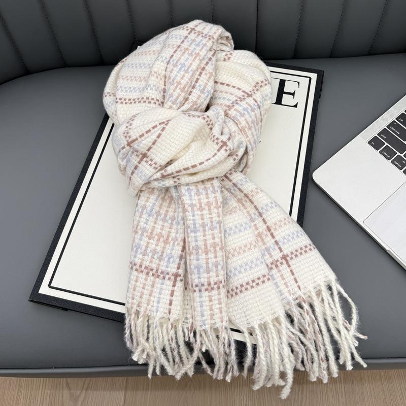 New Korean Atmosphere Premium Plaid Scarf Female Autumn and Winter Student Couple Warm Scarf Male