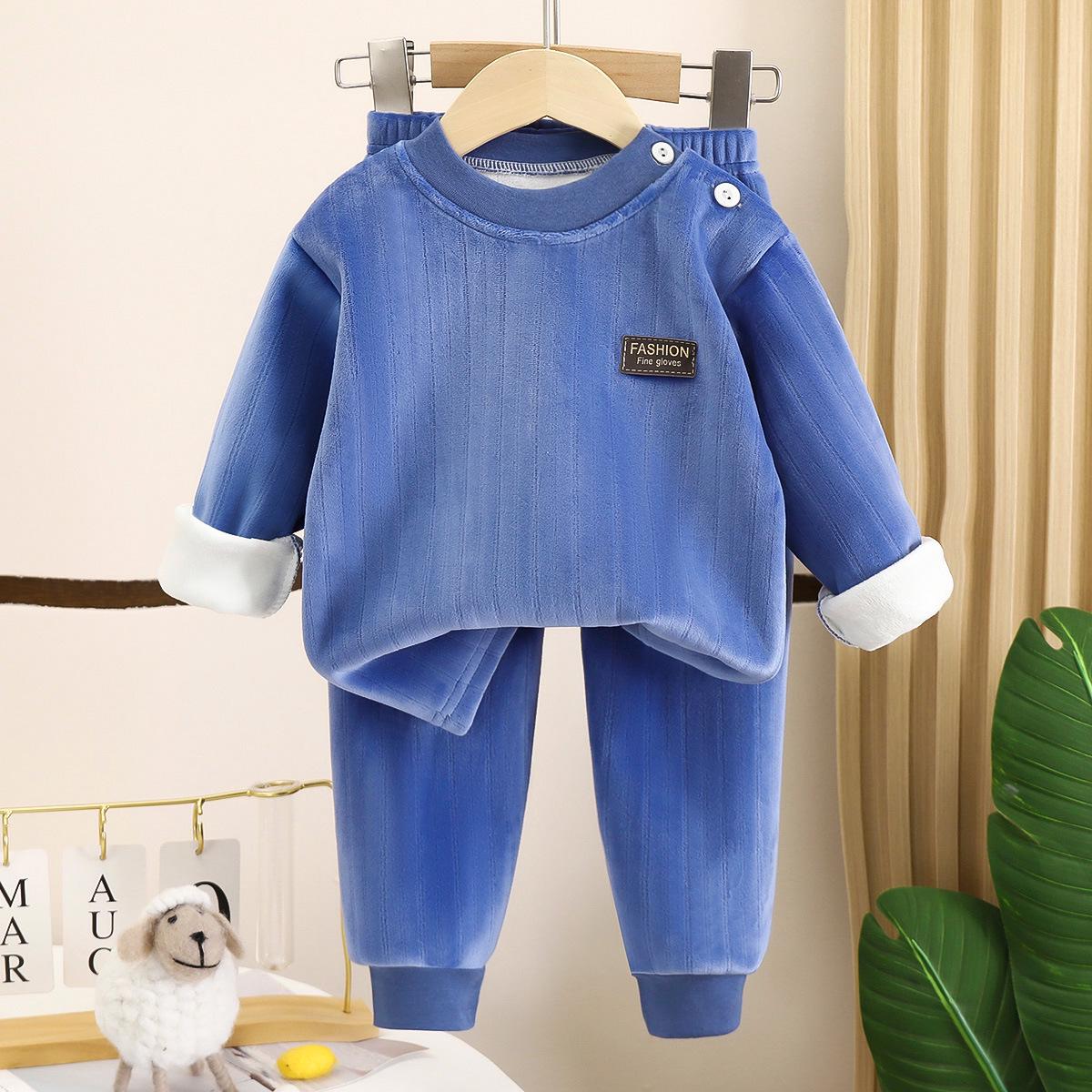 

Детский термокомплект с флисовой подкладкой: Пижамы с длинным рукавом для девочек и мальчиков на осень и зиму 80 cm