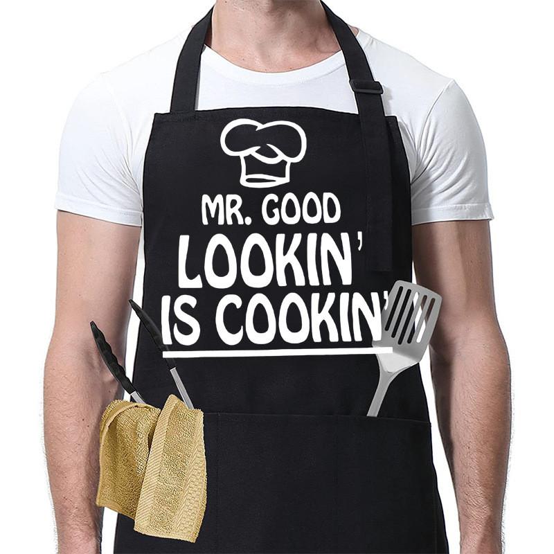 Aprons Pockets Cooking Home Kitchen Adjustable Grilling Cooking Chef Barbecue