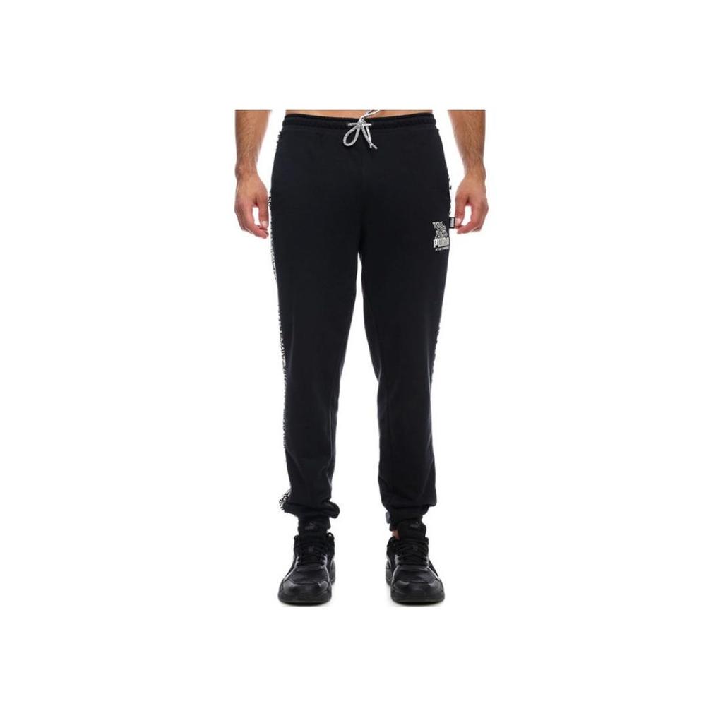 Puma Side Letter Print Casual Sport Drawstring Pants Men Bottoms Black 59865051