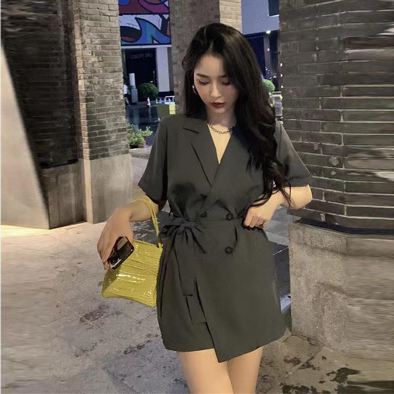 2025 Women's Fashion Suit Romper: Summer High Waist, Loose Fit, Wide Leg Jumpsuit Skirt