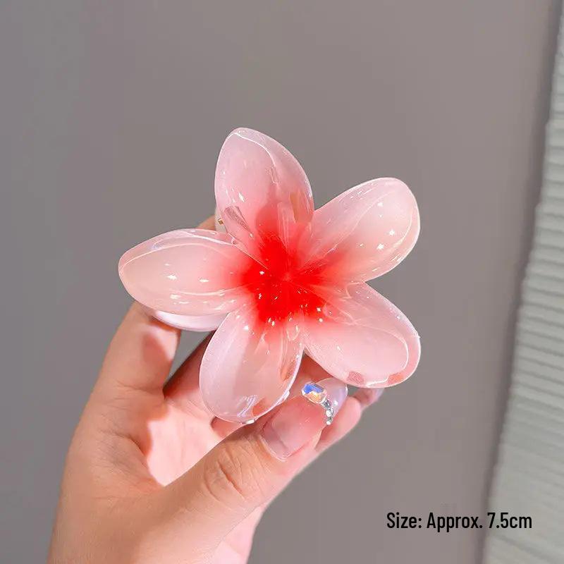 Plumeria Claw Clip: European & American Stylish Hair Accessory for Updos