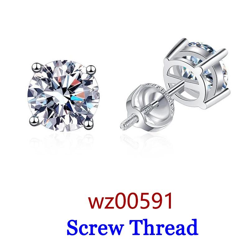 

DJMAX 0.5-2ct Moissanite Diamond Stud Earrings for Women 925 Silver Lady s Moissanite Earring New 0.5ct(5mm)x2pcs-bag