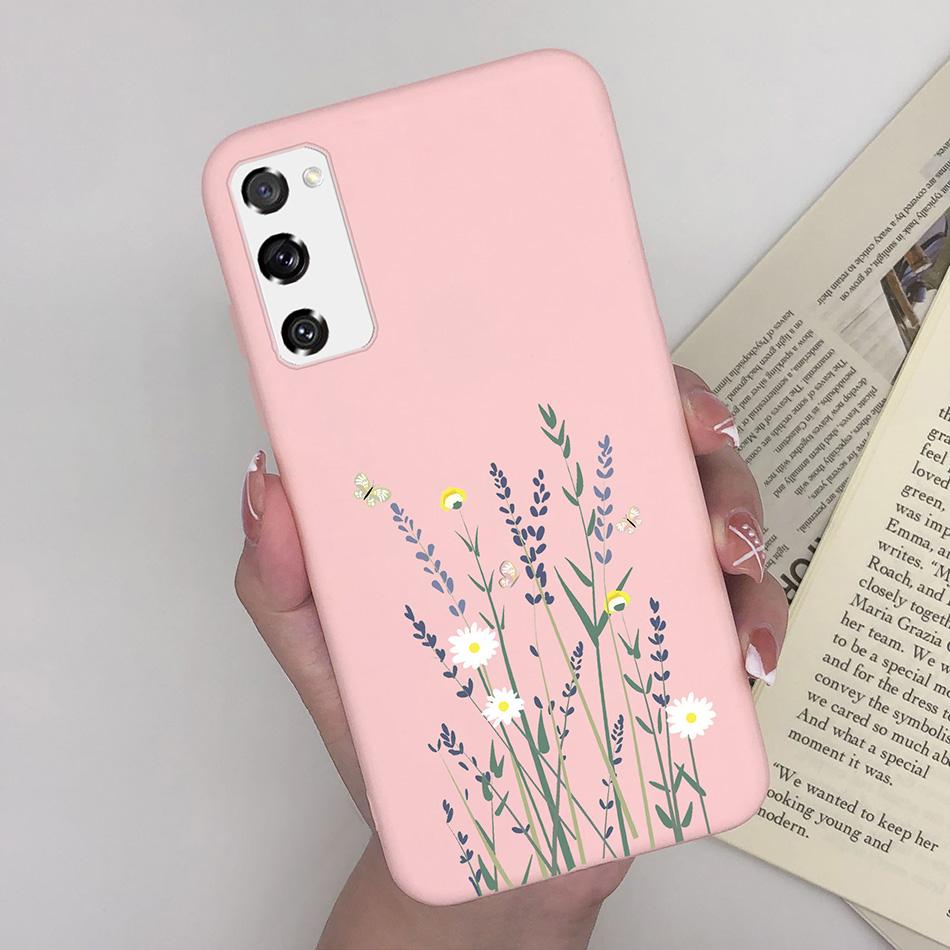 Case for Fundas Samsung Galaxy S20 FE S 20 FE S20FE Case Samsung S20 FE Phone Silicone Flower Cute Soft Back Cover Cases Bumper