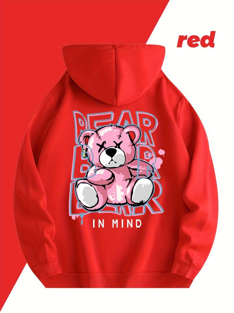 2025 Neue Herbst Herrenmode Bär Gedruckt Weicher und Bequemer Hoodie Outdoor Vielseitige Streetstyle Kleidung