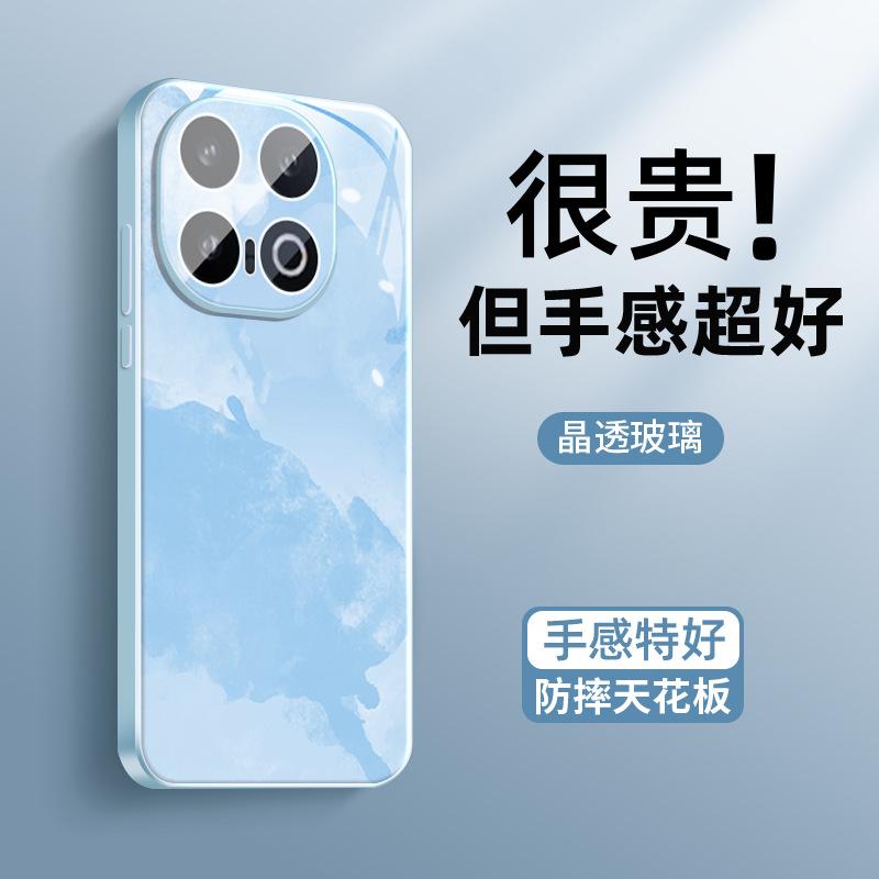Applicable to iqoo13 mobile phone case, new simple wind rose gold IQOO ice-sensitive crystal transparent heat dissipation glass 13 with its own mirror