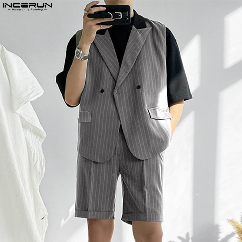 

INCERUN Весенние комплекты из двух предметов, мужской жилет без рукавов