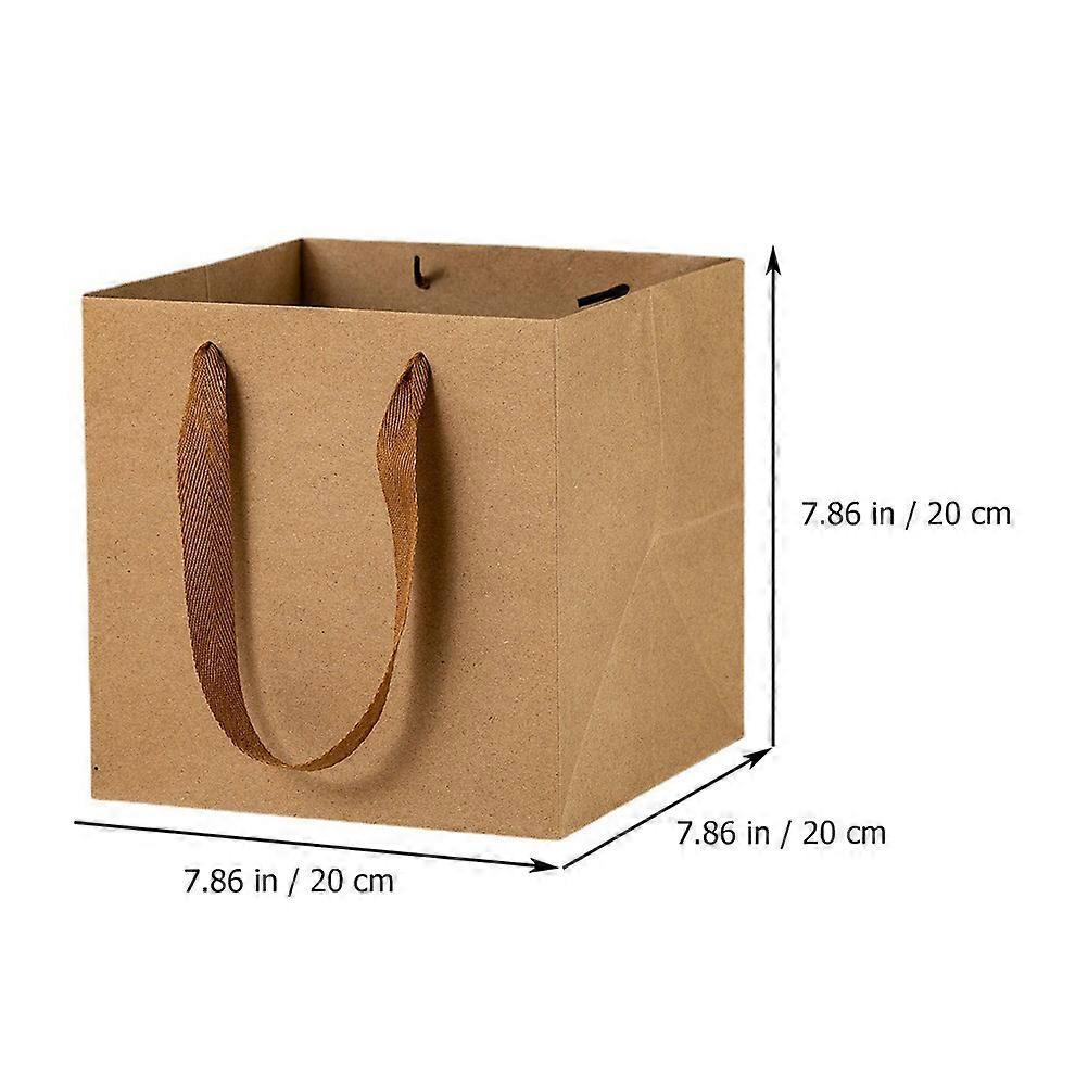 6-pack kraft paper bag, exquisite bonsai packaging shopping bag, brown