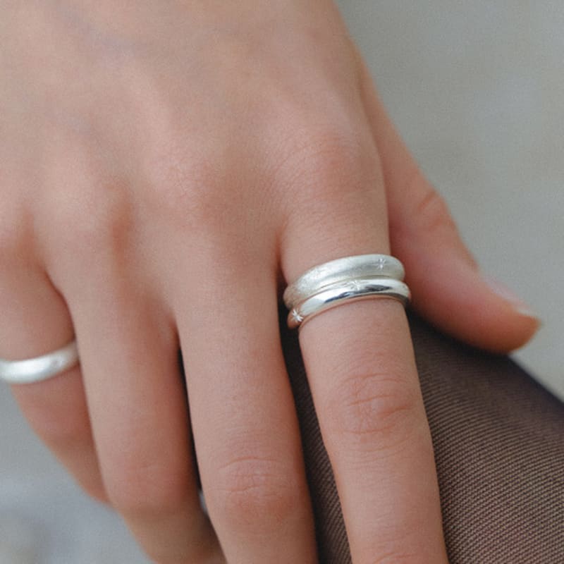 leeENoir Snowflake Texture Ring