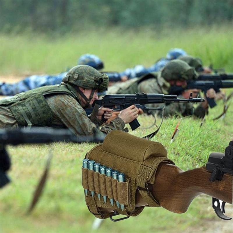 Camo Outdoor Hinterschaft Gewehr Wangenauflage Tasche Patronenhalter Verstellbares Nylon Erhöhungspad Munition Patronen Tasche für die Jagd