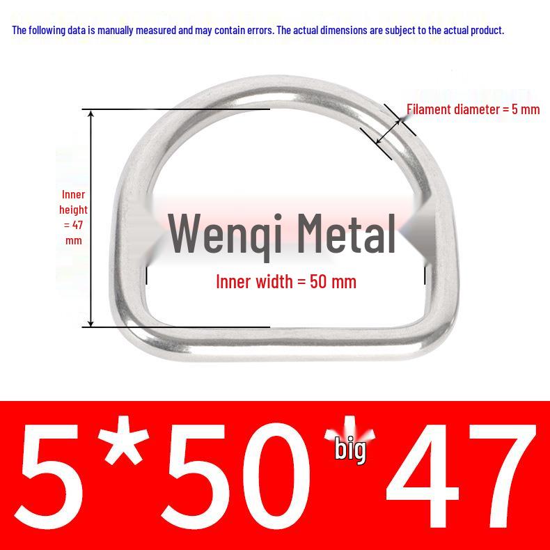 304 Stainless Steel Semi-circular D-Ring Bag Strap & Hat DIY Seamless Triangle Buckle.