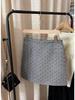 Women's High-Waist Gray Heart Wool Half Skirt, A-line, Slimming, Autumn-Winter Style