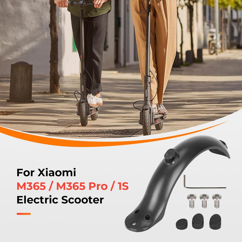 Black rear fender with hook and screws for M365 scooter