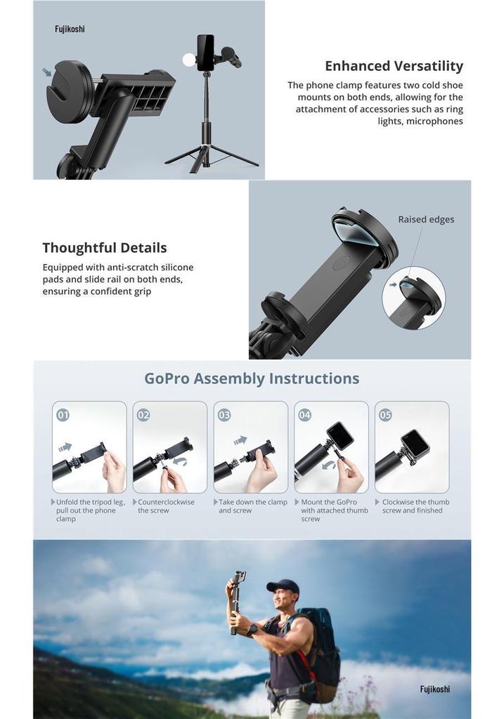 Retractable Selfie Stick Tripod: Non-slip Multifunctional Phone Holder for Live Streaming