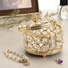 Crystal Mirrored Box Jewelry Trinket Organizer Box Home Decor Ring Earrings Necklace Storage Holder Keepsake Box(Gold) Durable
