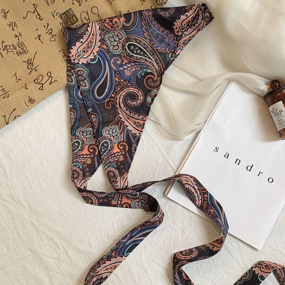 Ethnic Style Triangular Scarf Multi-functional Waist Seal Stylish Cashew Flower Waist Wrap  Women