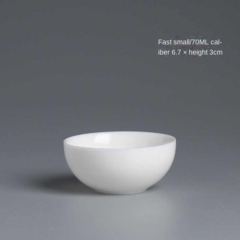 White Jade Kung Fu Small Tea Cup Tea Bowl Master Cup Egg-Shell White Porcelain Cup Jade Porcelain Tea Set Tea Tasting
