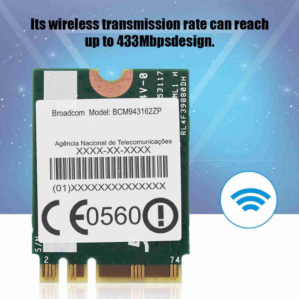 Dual Band 433Mpbs Network NGFF M2 Wireless WIFI Card 802.11AC for Lenovo