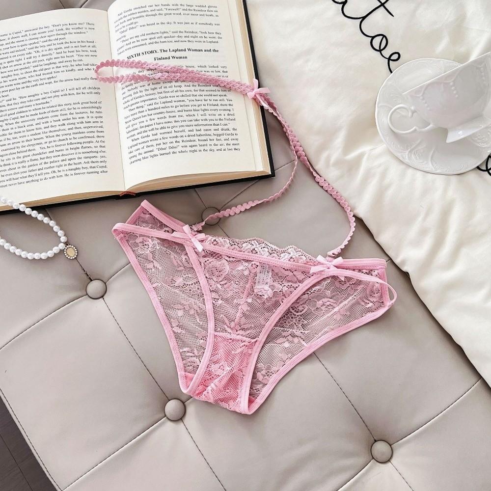 Pendant Chain Underwear for Women Hanging Neck Lace Underpants Breathable Lace Panties  Women