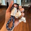 Handmade Leather French Bulldog Keychain - Cute Puppy Pendant, Couple Gift, Luxury Bag Accessory