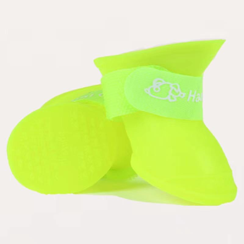 4pcs/Set Dogs Shoes Candy Colors Rubber Waterproof Soft Pet Rain Boots For Puppy Cats S/M/L