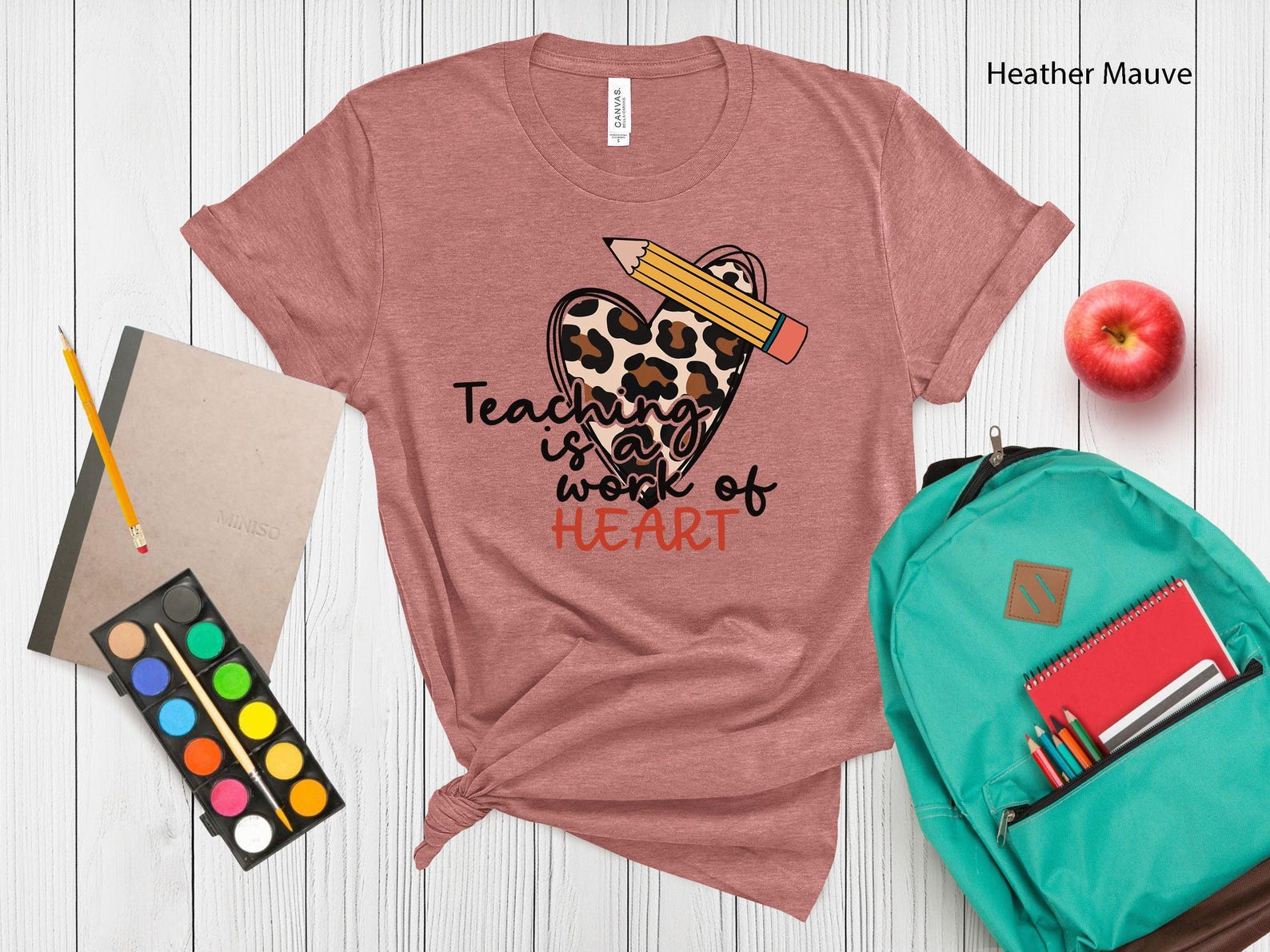 Teaching Is A Work of Heart T-Shirt | Teacher Gift S