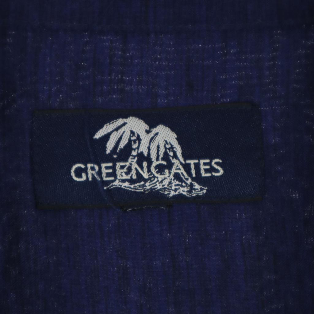 GREEN GATE Floral Short Sleeve Open Collar Aloha Shirt 4L Navy Biggs Men's Used