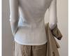 Elegant V-Neck Lace Trim Low-Neck Slimming White Top for Women - Autumn/Winter Innerwear