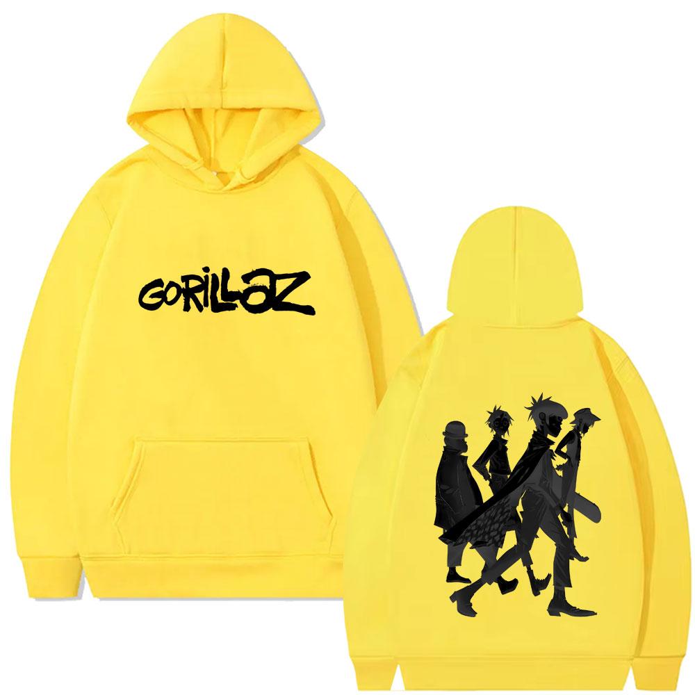 Limitierter Gorillaz-Hoodie mit Rockband-Print für Damen und Herren, lässiges Oversize-Sweatshirt mit Kapuze, modischer Fleece-Hoodie in hoher Qualität.