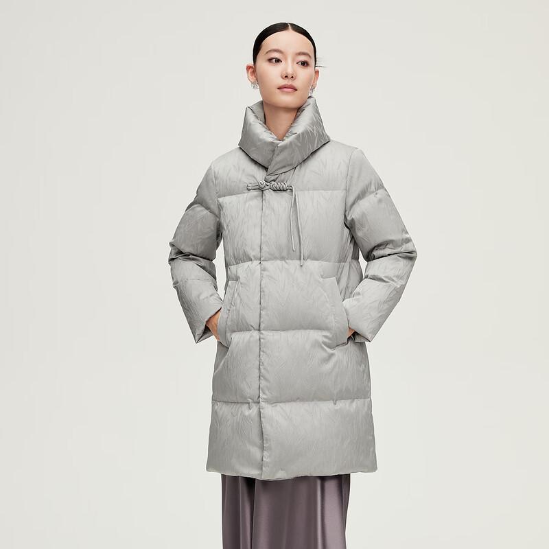 Damska kurtka puchowa Elle o średniej długości w stylu chińskim z kaczym puchem