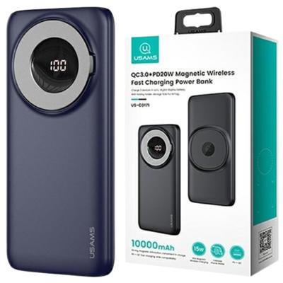 USAMS Powerbank Pb62 10000Mah 20W        Qc3.0+Pd Magnetyczne Bezprzewodowe Szybkie Ładowanie Niebieski/Blue 10Kcd17104 (Us-Cd171)