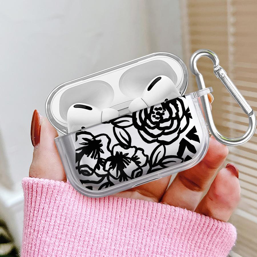 Case For Airpods Pro 1 3 Pro3 Pro2 4 2 Clear Earphone Cases Cover Beautiful Flowers
