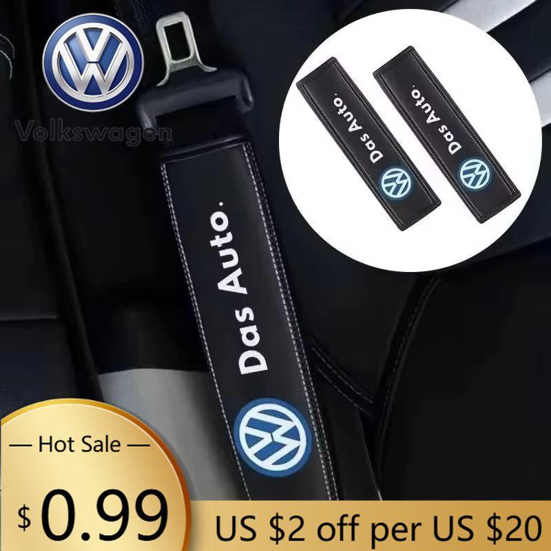 For VOLKSWAGEN VW Leather Car Seat Belt Pad Shoulder Protector Cover for Volkswagen Polo Golf Jetta Beetle Tiguan Touran Passat 