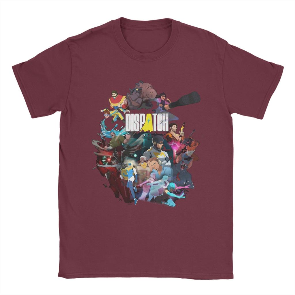 Dispatch Game Character Collage Cotton TShirt For Men Beach Vintage T Shirts O Neck Trending Tees Oversize Custom Logo Tops