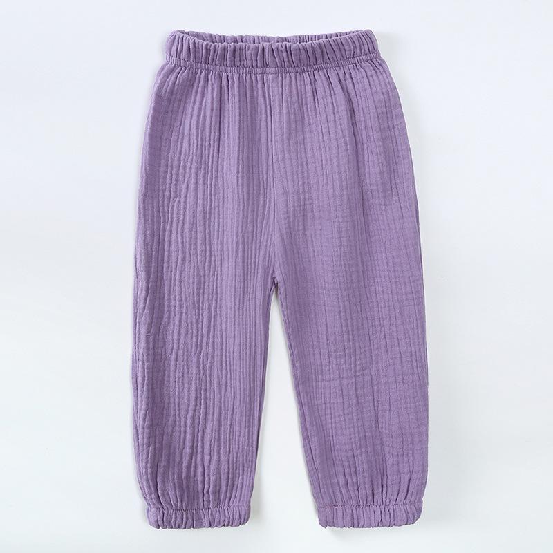 Kids' Summer Korean-Style Double-Layer Cotton Gauze Mosquito-Repellent Retro Pants