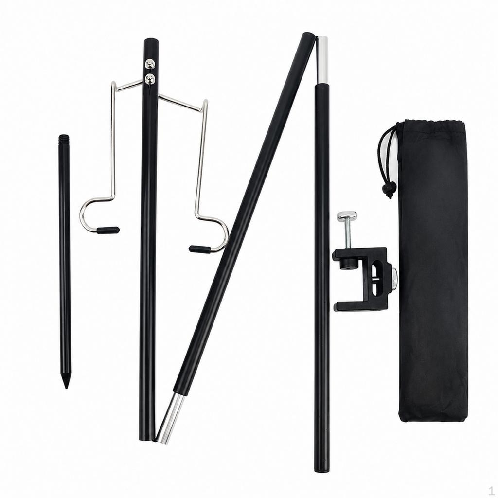 Portable Folding Camping Lantern Pole Outdoor Aluminum Alloy Light Stand for Lighting Single