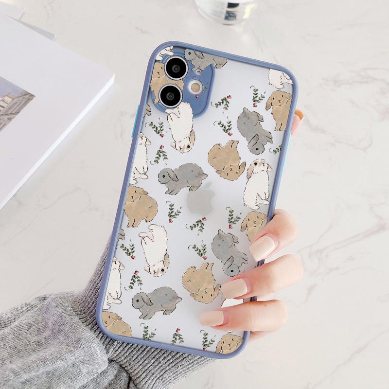Cartoon Camera Protection Border Cute Rabbit Phone Case for Iphone 15 14 7 8 Plus 16 15 14 11 12 13 Pro Max X XS XR Back Cover