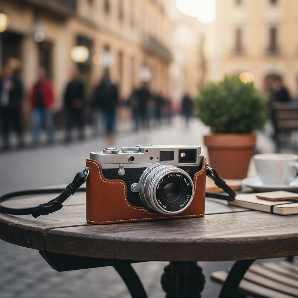 Leather Camera Cover For GFX100RF Offering Shock Absorption And Unobstructed Control Accessibility