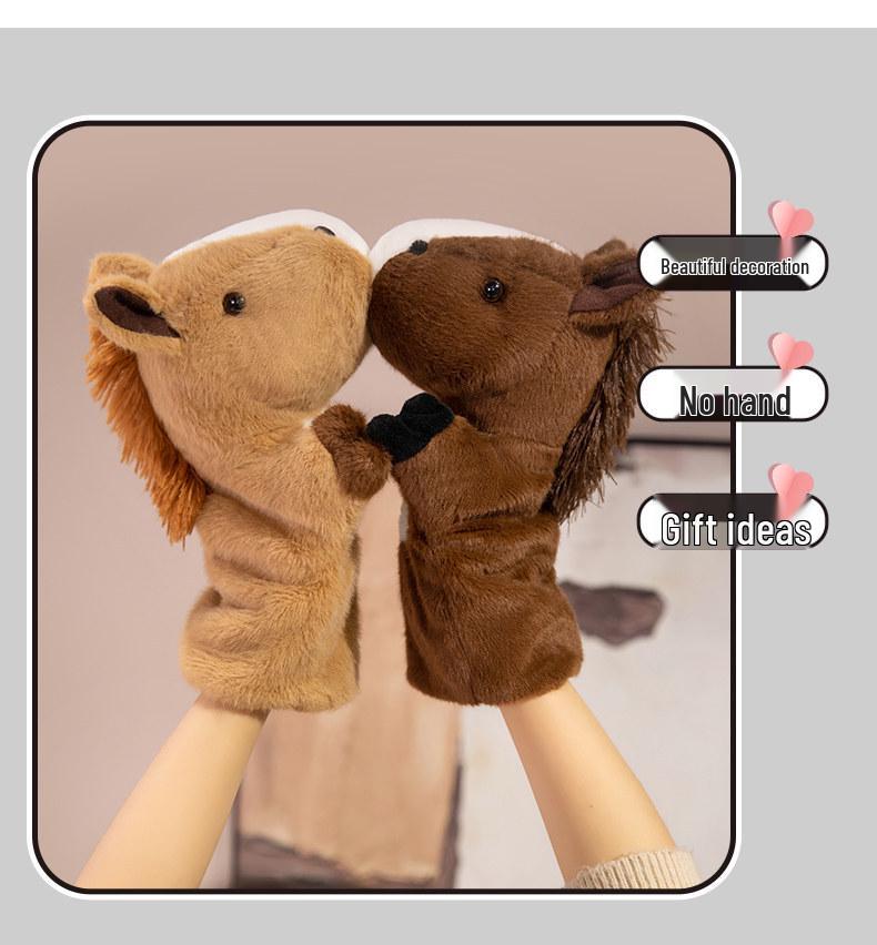Cartoon Pony Hand Puppet Plush Toy - Interactive Parent-Child Cloth Doll